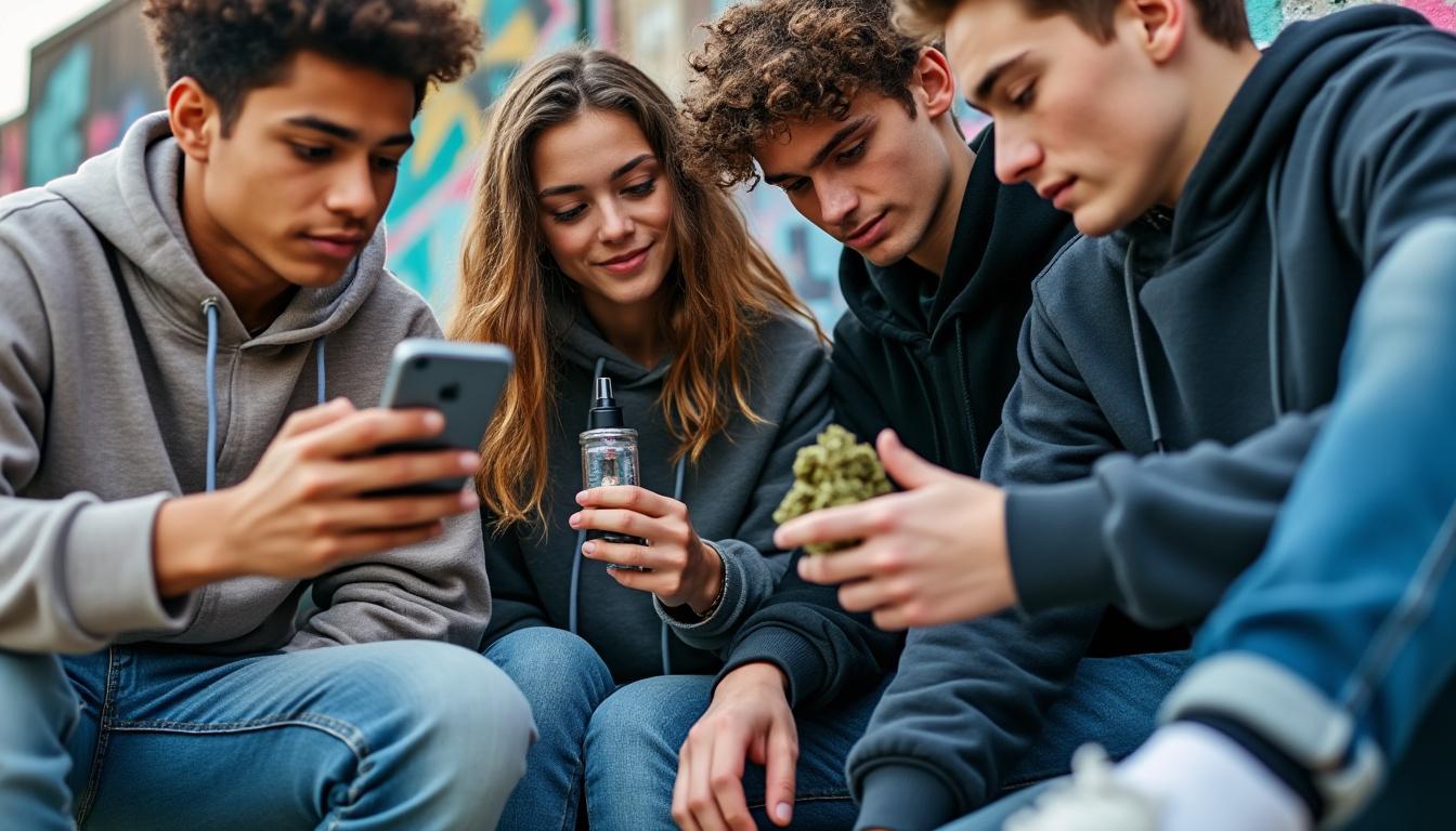 une étude révèle que les publications sur les e-cigarettes et le cannabis sur les réseaux sociaux exposent les adolescents à des risques accrus, en influençant leurs comportements et leur perception de ces substances.