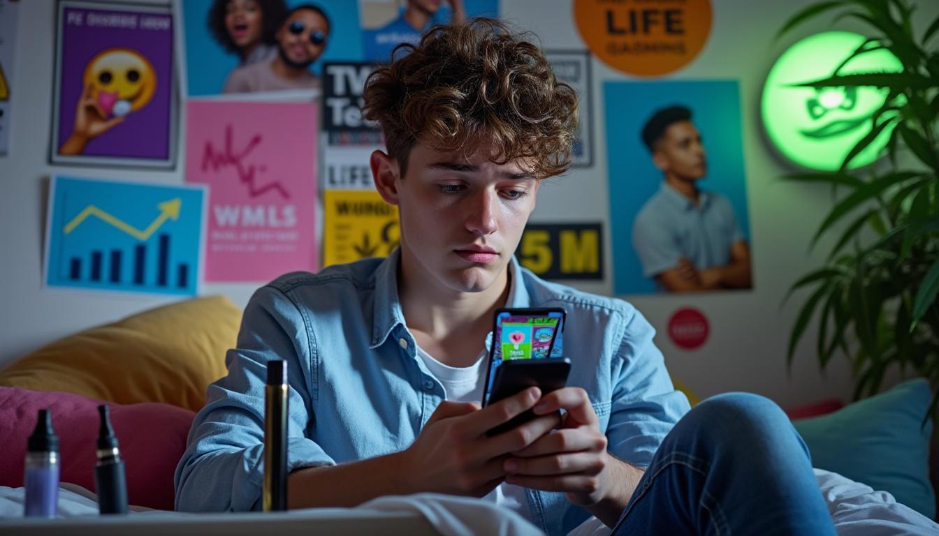 découvrez comment les publications sur les e-cigarettes et le cannabis sur les réseaux sociaux peuvent influencer les comportements à risque chez les adolescents, d'après une étude récente.