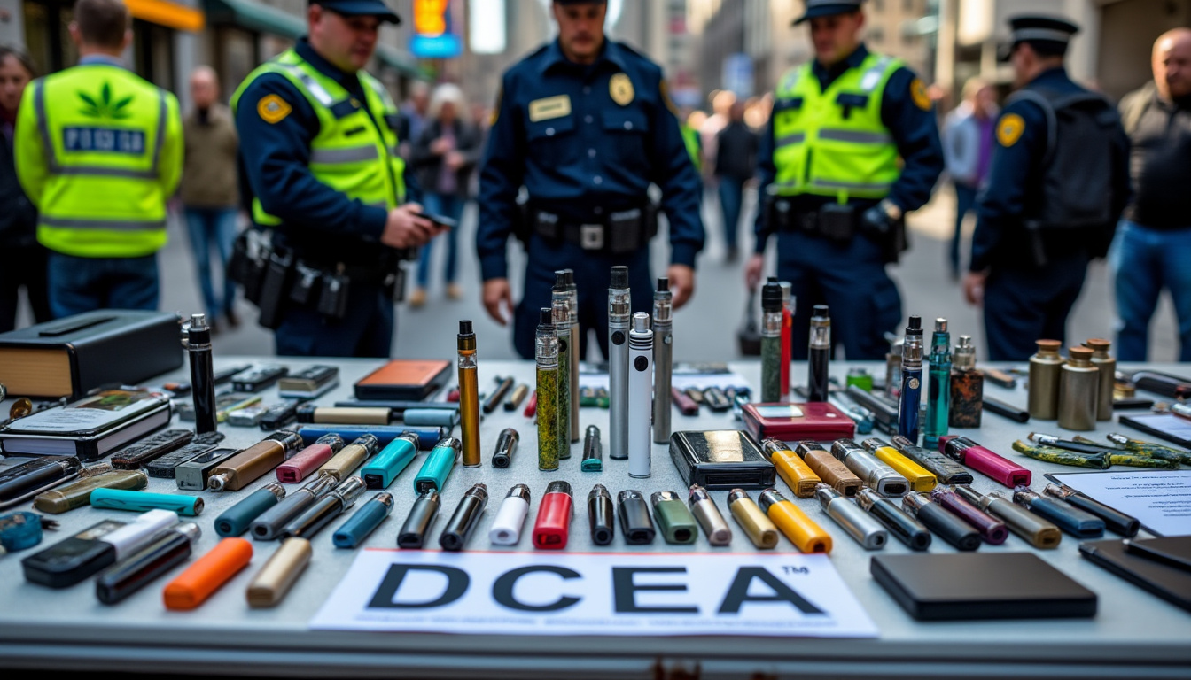 la dcea est intervenue à dar suite à la saisie de cigarettes électroniques contenant du cannabis, renforçant la lutte contre le trafic de substances illicites.